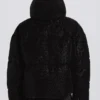 Αδιάβροχο κοντό oversized μπουφάν σκι σε μαύρο λεοπάρ