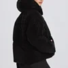Αδιάβροχο κοντό oversized μπουφάν σκι σε μαύρο λεοπάρ