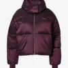 Αδιάβροχο κοντό oversized μπουφάν σκι σε μπορντό χρώμα