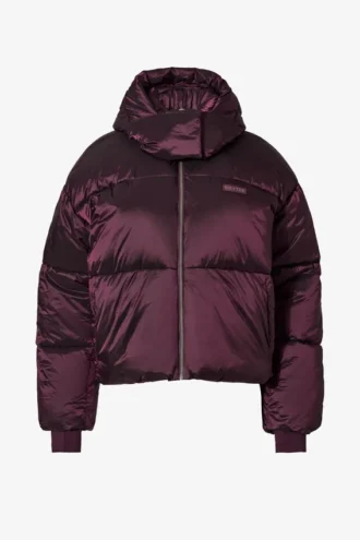Αδιάβροχο κοντό oversized μπουφάν σκι σε μπορντό χρώμα