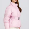 Αδιάβροχο μπουφάν σκι με ζώνη σε χρώμα Powder Pink Αδιάβροχο μπουφάν σκι με ζώνη σε χρώμα Powder Pink