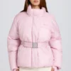 Αδιάβροχο μπουφάν σκι με ζώνη σε χρώμα Powder Pink Αδιάβροχο μπουφάν σκι με ζώνη σε χρώμα Powder Pink