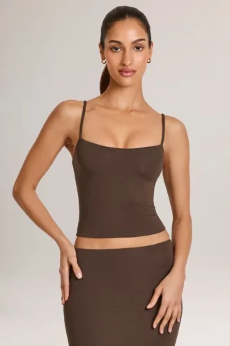 Ailany Modal Scoop-Neck Tank Top σε χρώμα σοκολάτας