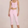 Anessa Mid-Rise Capri Jeans σε ροζ χρώμα Anessa Mid-Rise Capri Jeans σε ροζ χρώμα