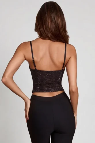 Armelia Μπλούζα με διακοσμημένο λαιμόκοψη Peekaboo σε μαύρο