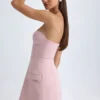 Arta Στράπλες μίνι φορέματα με δομή σε σχήμα τουλίπας σε ροζ μωβ