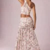 Ασύμμετρη μακριά φούστα Romy με σούρες και floral μοτίβο Primrose Ασύμμετρη μακριά φούστα Romy με σούρες και floral μοτίβο Primrose