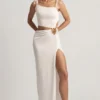 Asymmetric Μάξι Φορέμα από Imara Textured Jersey σε λευκό