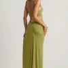 Asymmetric Μάξι Φορέμα Imara Textured Jersey σε χρώμα Olive Green Asymmetric Μάξι Φορέμα Imara Textured Jersey σε χρώμα Olive Green
