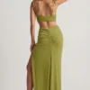 Asymmetric Μάξι Φορέμα Imara Textured Jersey σε χρώμα Olive Green Asymmetric Μάξι Φορέμα Imara Textured Jersey σε χρώμα Olive Green
