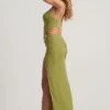 Asymmetric Μάξι Φορέμα Imara Textured Jersey σε χρώμα Olive Green Asymmetric Μάξι Φορέμα Imara Textured Jersey σε χρώμα Olive Green