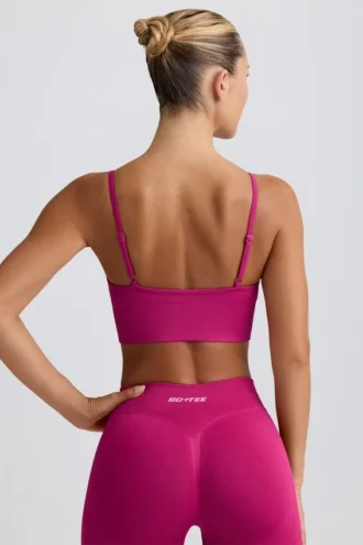 Αθλητικό σουτιέν Define Luxe με V-neck σε χρώμα Berry