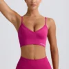 Αθλητικό σουτιέν Define Luxe με V-neck σε χρώμα Berry
