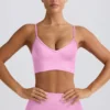 Αθλητικό σουτιέν Define Luxe με V-neck σε ροζ χρώμα