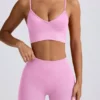 Αθλητικό σουτιέν Define Luxe με V-neck σε ροζ χρώμα
