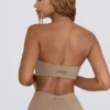 Αθλητικό σουτιέν με V-neck από βουρτσισμένο τζέρσεϊ σε χρώμα Mocha Marl Αθλητικό σουτιέν με V-neck από βουρτσισμένο τζέρσεϊ σε χρώμα Mocha Marl