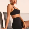 Αθλητικό σουτιέν Soft Active με διακοσμητικές λεπτομέρειες σε μαύρο χρώμα