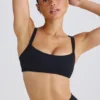 Αθλητικό σουτιέν Soft Active με διακοσμητικές λεπτομέρειες σε μαύρο χρώμα