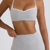 Αθλητικό σουτιέν Soft Active με λαιμόκοψη σε σχήμα καρδιάς σε γκρι χρώμα