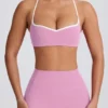 Αθλητικό σουτιέν Soft Active με λαιμόκοψη σε στυλ «sweetheart» σε χρώμα σκόνης ροζ