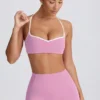 Αθλητικό σουτιέν Soft Active με λαιμόκοψη σε στυλ «sweetheart» σε χρώμα σκόνης ροζ