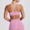 Αθλητικό σουτιέν Soft Active με λαιμόκοψη σε στυλ «sweetheart» σε χρώμα σκόνης ροζ