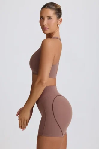 Αθλητικό σουτιέν Soft Active με V-neck σε χρώμα Mocha