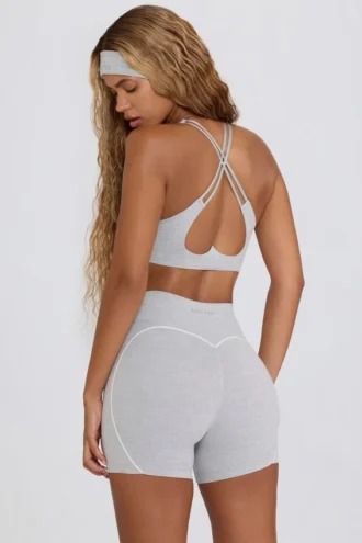 Αθλητικό σουτιέν Soft Active με V-neck σε γκρι