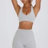 Αθλητικό σουτιέν Soft Active με V-neck σε γκρι