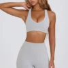 Αθλητικό σουτιέν Soft Active με V-neck σε γκρι