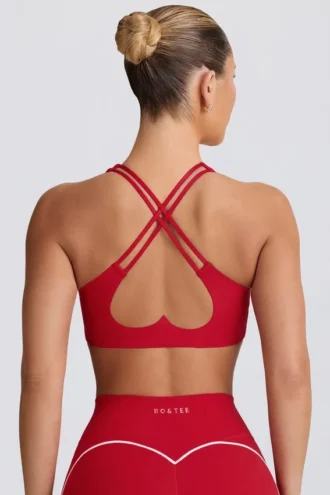 Αθλητικό σουτιέν Soft Active με V-neck σε Hot Red