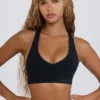 Αθλητικό σουτιέν Soft Active με V-neck σε μαύρο χρώμα