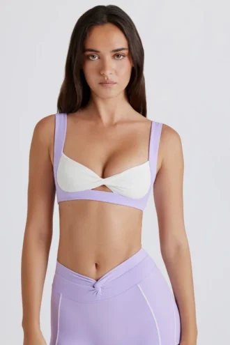 Αθλητικό σουτιέν Soft Active Twist-Front σε λιλά