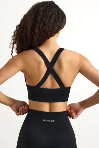 Αθλητικό σουτιέν Super Sculpt Seamless Cross-Back σε μαύρο χρώμα