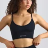 Αθλητικό σουτιέν Super Sculpt Seamless με στρογγυλό λαιμό σε μαύρο