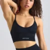 Αθλητικό σουτιέν Super Sculpt Seamless με στρογγυλό λαιμό σε μαύρο