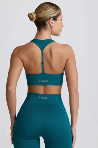Αθλητικό σουτιέν Super Sculpt Seamless T-Back σε χρώμα Teal