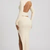 Auri Modal Ruched Backless Turtleneck Μπλούζα σε χρώμα ιβουάρ Auri Modal Ruched Backless Turtleneck Μπλούζα σε χρώμα ιβουάρ