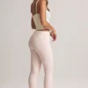 Bebe Modal Foldover Mid-Rise Flared Trousers in Stripe Print Bebe Modal Foldover Mid-Rise Flared Trousers in Stripe Print
