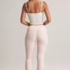 Bebe Modal Foldover Mid-Rise Flared Trousers in Stripe Print Bebe Modal Foldover Mid-Rise Flared Trousers in Stripe Print