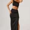 Brisa Ruched Asymmetric Crop Top σε μαύρο Brisa Ruched Asymmetric Crop Top σε μαύρο
