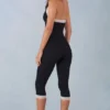 Calla Modal Lace-Trim Capri Ολόσωμη Φόρμα σε μαύρο
