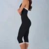 Calla Modal Lace-Trim Capri Ολόσωμη Φόρμα σε μαύρο