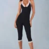Calla Modal Lace-Trim Capri Ολόσωμη Φόρμα σε μαύρο