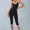 Calla Modal Lace-Trim Capri Ολόσωμη Φόρμα σε μαύρο