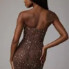 Caprice Sheer Embellished Bodycon Μίνι Φορέμα σε χρώμα Deep Cocoa Caprice Sheer Embellished Bodycon Μίνι Φορέμα σε χρώμα Deep Cocoa
