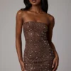 Caprice Sheer Embellished Bodycon Μίνι Φορέμα σε χρώμα Deep Cocoa Caprice Sheer Embellished Bodycon Μίνι Φορέμα σε χρώμα Deep Cocoa