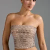 Charnelle Embellished Bandeau Μπλούζα σε χρώμα αμύγδαλο Charnelle Embellished Bandeau Μπλούζα σε χρώμα αμύγδαλο