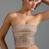 Charnelle Embellished Bandeau Μπλούζα σε χρώμα αμύγδαλο Charnelle Embellished Bandeau Μπλούζα σε χρώμα αμύγδαλο