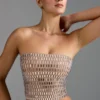 Charnelle Embellished Bandeau Μπλούζα σε χρώμα αμύγδαλο Charnelle Embellished Bandeau Μπλούζα σε χρώμα αμύγδαλο